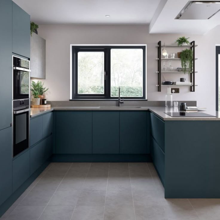 Luxury wood kitchen interior